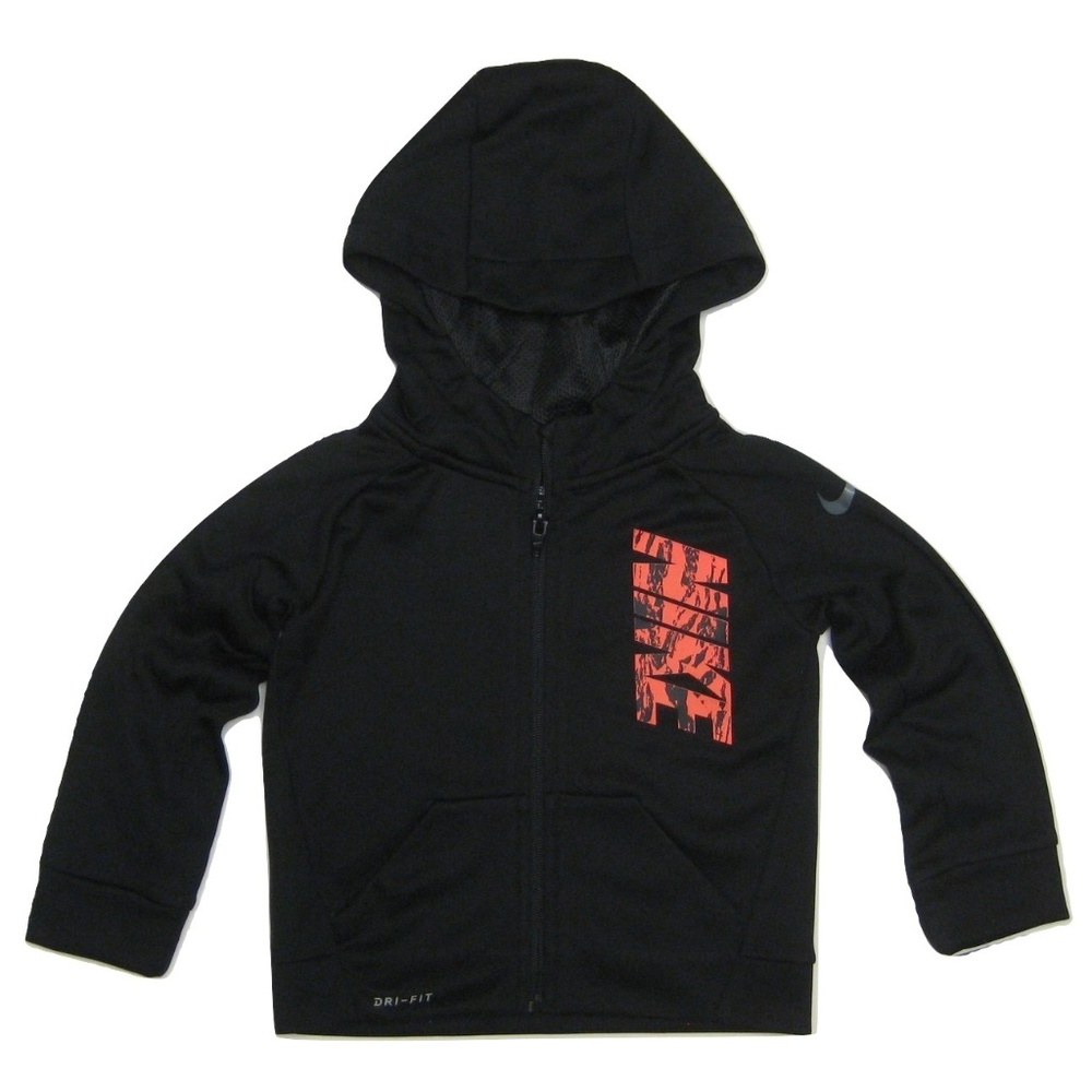 Nike Dri-Fit Toddler Boys Full Zip Hoodie Black 2T
